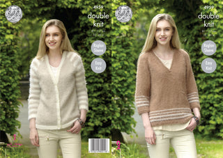 KC4959 Sweater and Cardigan for Women in King Cole Embrace DK