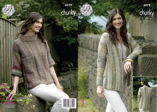 KC4979 Jumper and cardigan for Women in King Cole Cotswold Chunky