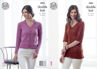 KC4983 Sweater and Cardigan for Women in King Cole Galaxy DK