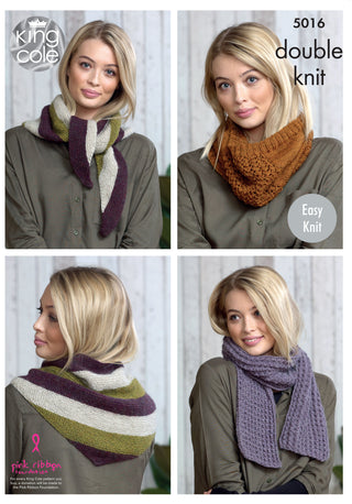 KC5016 Shawl, Scarf and Snood for Women in King Cole Panache DK