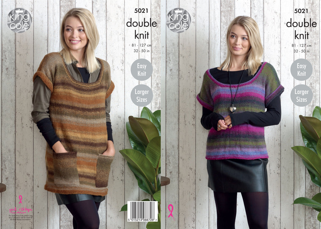 KC5021 Tunic and Top for Women in King Cole Sprite DK – SMD Knitting