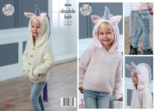 KC5036 Unicorn Sweater and Cardigan for Children in King Cole Comfort DK