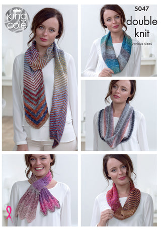 KC5047 Scarves for Women in King Cole Shine DK