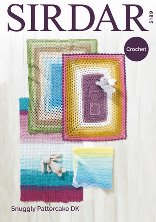 S5189 Crochet Blankets in Sirdar Snuggly Pattercake DK