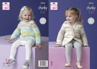KC5210 Sweater and Cardigan in King Cole Comfort Cheeky Chunky