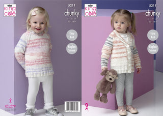 KC5211 Sweater and Cardigan in King Cole Comfort Cheeky Chunky