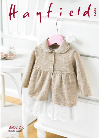 S5225 Baby Girl's Coat in Hayfield Baby DK