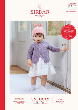 S5252 Girl's Hat & Cardigan in Sirdar Snuggly Bouclette