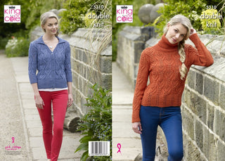 KC5310 Ladies Sweater and Cardigan in King Cole DK