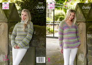 KC5317 Ladies Sweaters in King Cole Chunky