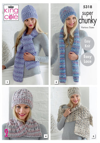KC5318 Ladies Scarves and Hats in King Cole Gypsy