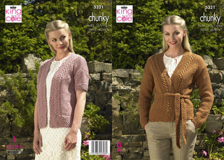 KC5321 Ladies Cardigan in King Cole Big Value Chunky