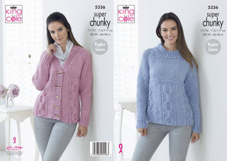 KC5336 Ladies Sweater and Cardigan in Big Value Super Chunky