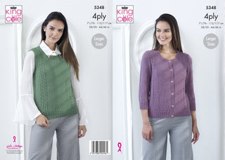 KC5348 Ladies Top and Sweater in King Cole 4 Ply