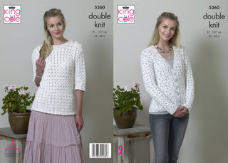 KC5360 Ladies Cardigan and Sweater in King Cole DK