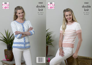 KC5362 Ladies Cardigan and Top in King Cole DK