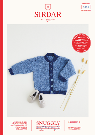 S5394 Baby Bomber Jacket in Sirdar Snuggly Snowflake Chunky