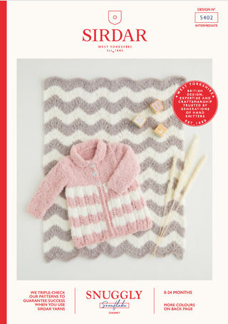 S5402 Baby Coat & Blanket in Sirdar Snuggly Snowflake Chunky
