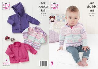 KC5417 Babies Cardigans in King Cole Cherish & Cherish DK