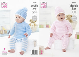 KC5430 Babies Jacket, Trousers and Hat in King Cole Cherished DK