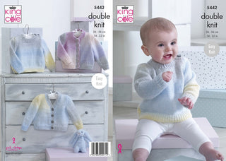 KC5442 Sweater & Cardigans for Baby in King Cole Melody DK