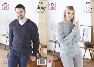 KC5500 Unisex Sweaters in King Cole Big Value Poplar Chunky
