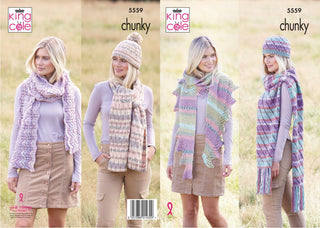 KC5559 Hats & Scarves in King Cole Drifter Chunky