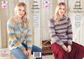 KC5576 Ladies Cardigan & Sweater in King Cole Orbit Super Chunky
