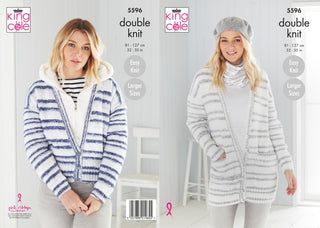 KC5596 Women's Cardigans & Snood in King Cole Stripe DK