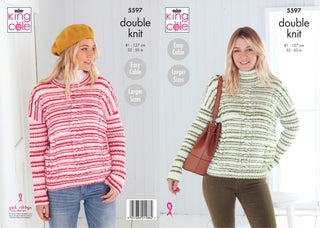 KC5597 Women's Sweaters in King Cole Stripe DK