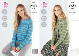 KC5608 Women's Sweater and Cardigan in King Cole Island Beaches DK