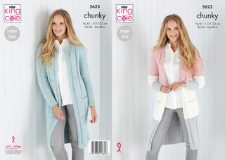 KC5623 Lady's Cardigans in King Cole Timeless Chunky