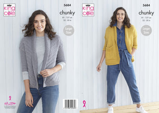 KC5684 Ladies Cardigans in King Cole Subtle Drifter Chunky