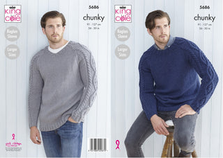 KC5686 Men's Sweaters in King Cole Subtle Drifter Chunky