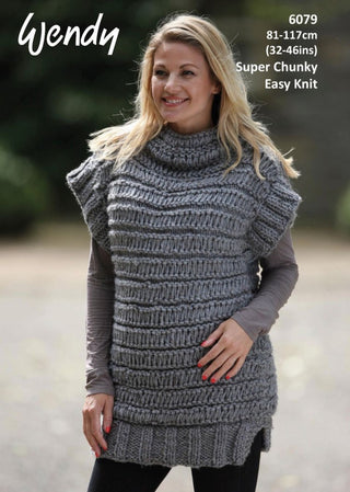 TRW6079 Women's Easy Knit Tunic in Wendy Harris Super Chunky