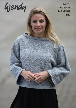 TRW6081 Ladies Zig Zag Sweater in Wendy Harris DK