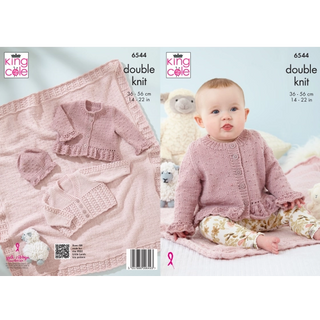 KC6544 Cardigans, Blanket and Hat knitted in Little Lamb DK