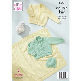 KC6547 Cardigans, Blanket and Hat knitted in Little Lamb DK