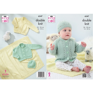 KC6547 Cardigans, Blanket and Hat knitted in Little Lamb DK