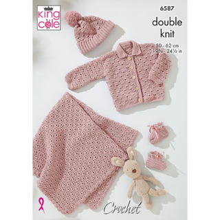 KC6587 Baby Shell Stitch Set crocheted in Little Lamb DK
