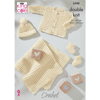KC6588 Baby Waffle Stitch Set crocheted in Little Lamb DK