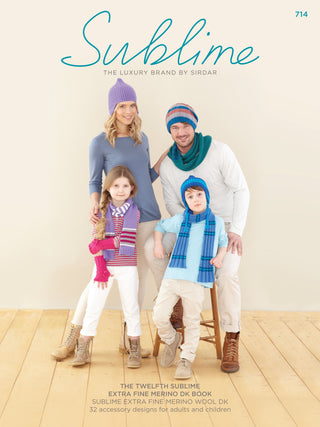 SU714 The Twelfth Sublime Extra Fine Merino DK book; 32 Accessories for the Family