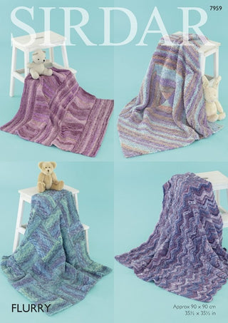 S7959 Four Blanket Designs in Sirdar Flurry