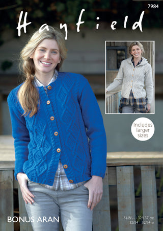 S7984 Cardigans for Women in Hayfield Bonus Aran