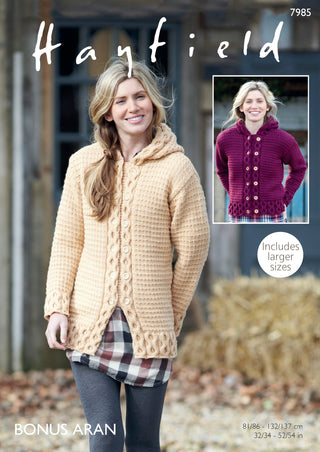 S7985 Jackets for Women in Hayfield Bonus Aran