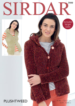 S7999 Jacket and Waistcoat for Women in Sirdar Plushtweed