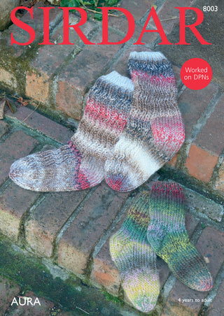 S8003 Socks for Women and Children in Sirdar Aura
