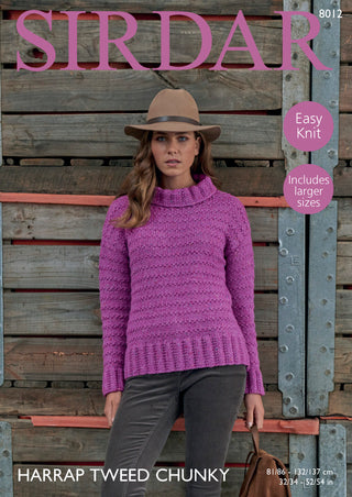 S8012 Sweater for Women in sirdar Harrap Tweed Chunky