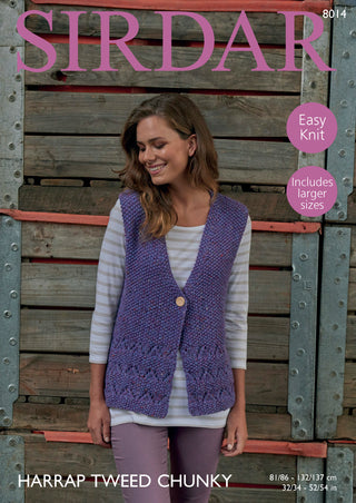 S8014 Waistcoat for Women in Sirdar Harrap Tweed Chunky