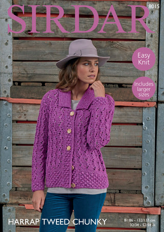 S8015 Cardigan for Women in Sirdar Harrap Tweed Chunky